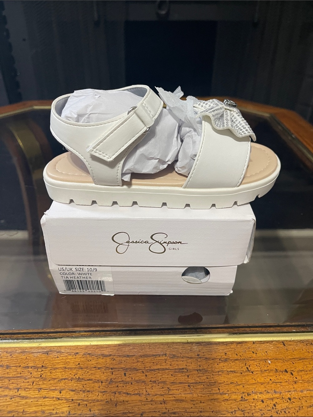 Jessica Simpson Girls White Tia Heather Sandal Box